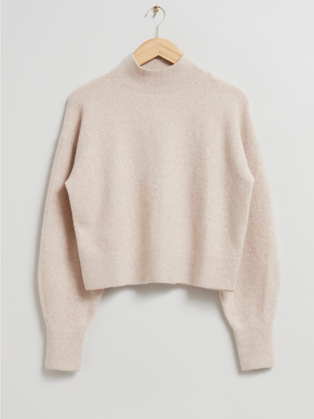 & Other Stories Cream Mock Neck Sweater (Small)